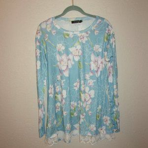 Sanifer Floral ~ Lace Embellished Tunic